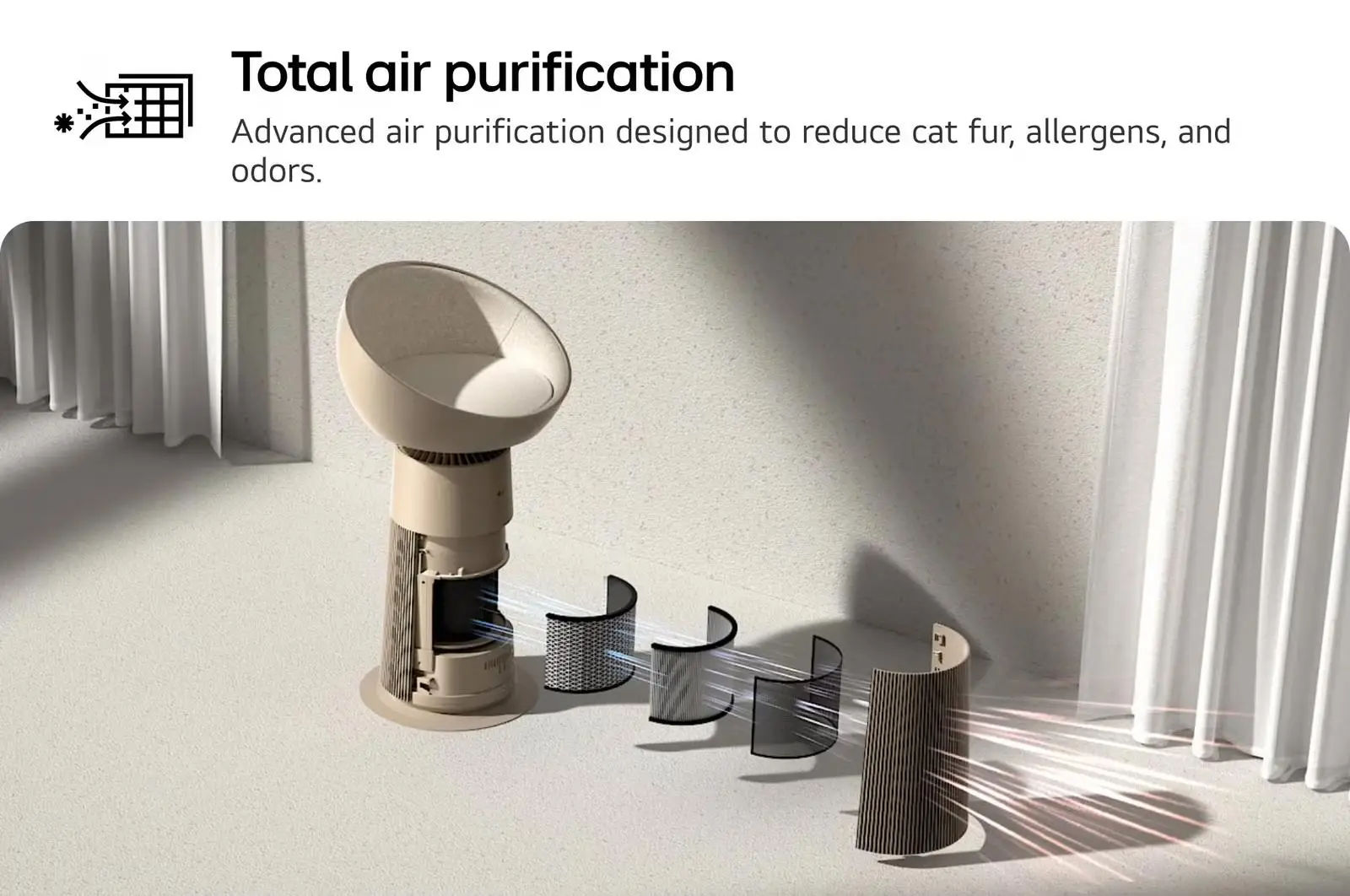 Air purification airflow demonstration